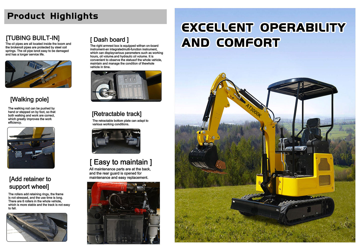 Free Shipping, 3000 lb mini excavator with CHANGCHAI engine