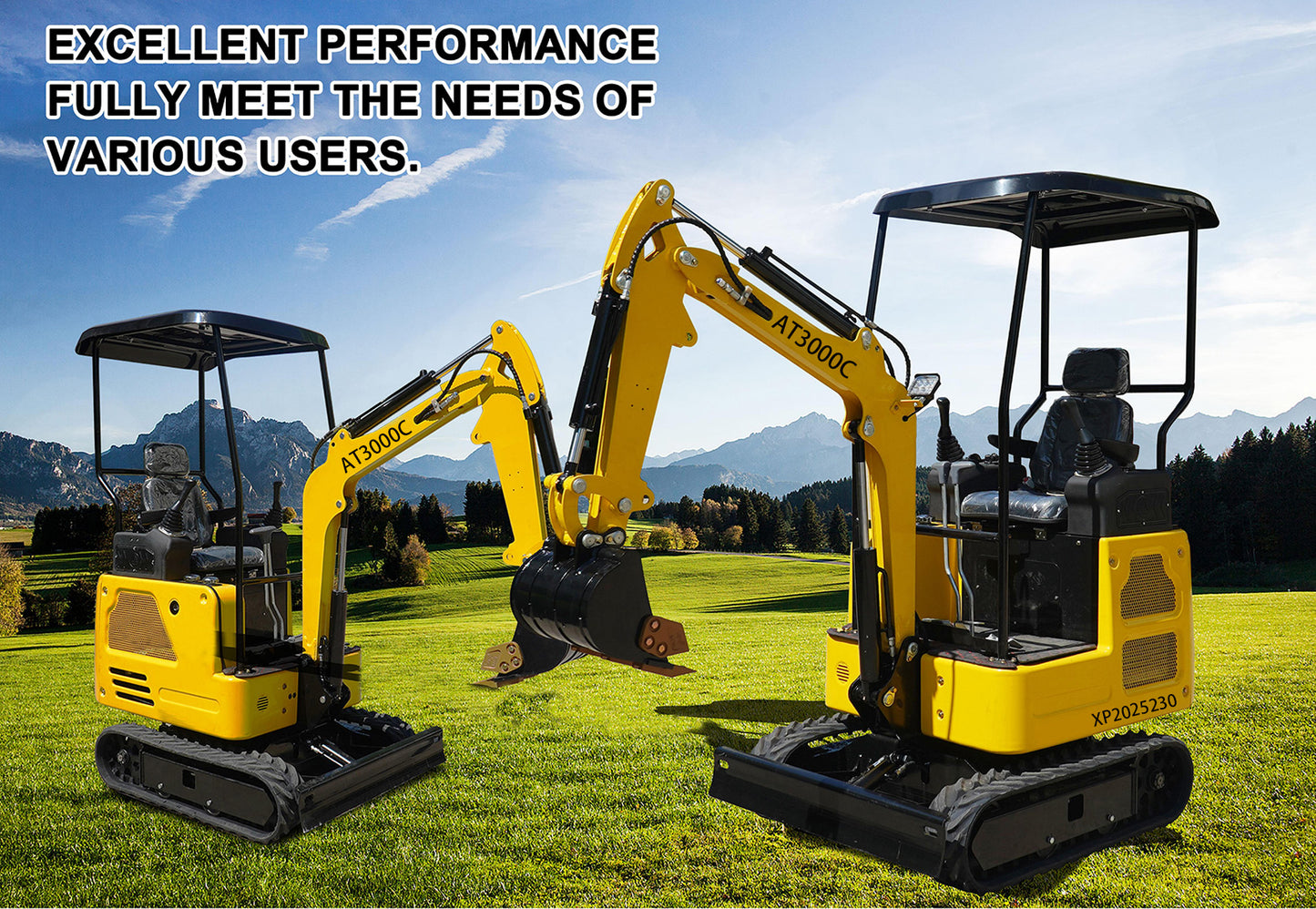 Free Shipping, 3000 lb mini excavator with CHANGCHAI engine