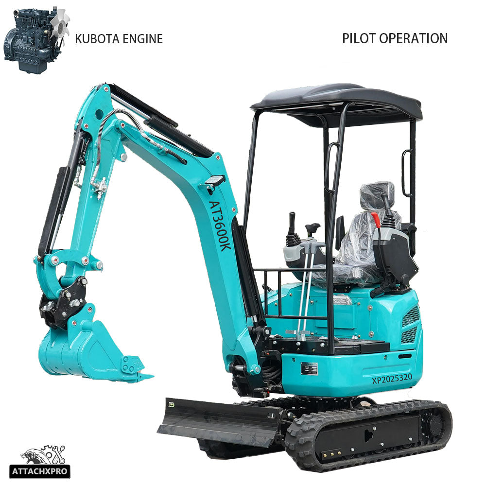 Free Shipping, 3600 lb crawler excavator with Kubota engine
