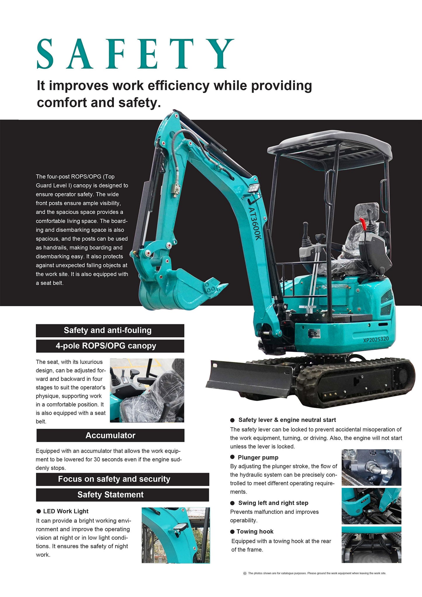 Free Shipping, 3600 lb crawler excavator with Kubota engine