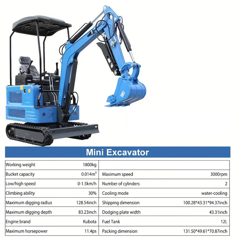 3600lbs Mini Excavator,Kubota Engine,US stock