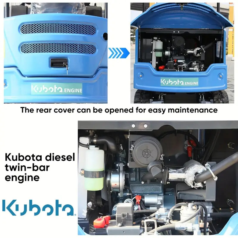 4000lbs Mini Excavator + 13.5HP Ride-on Skid Steer Loader