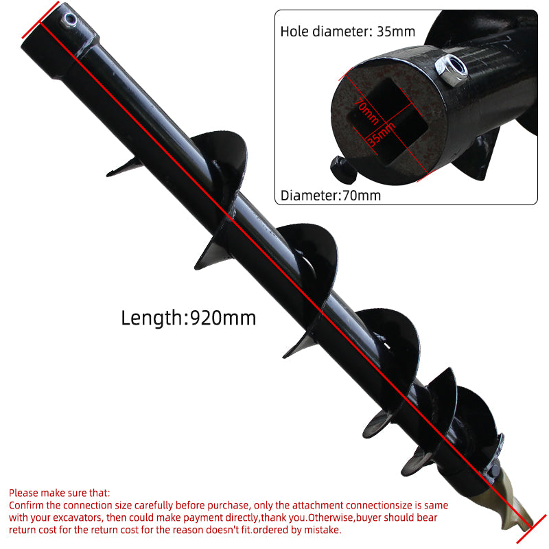 Auger for mini skid steer loader