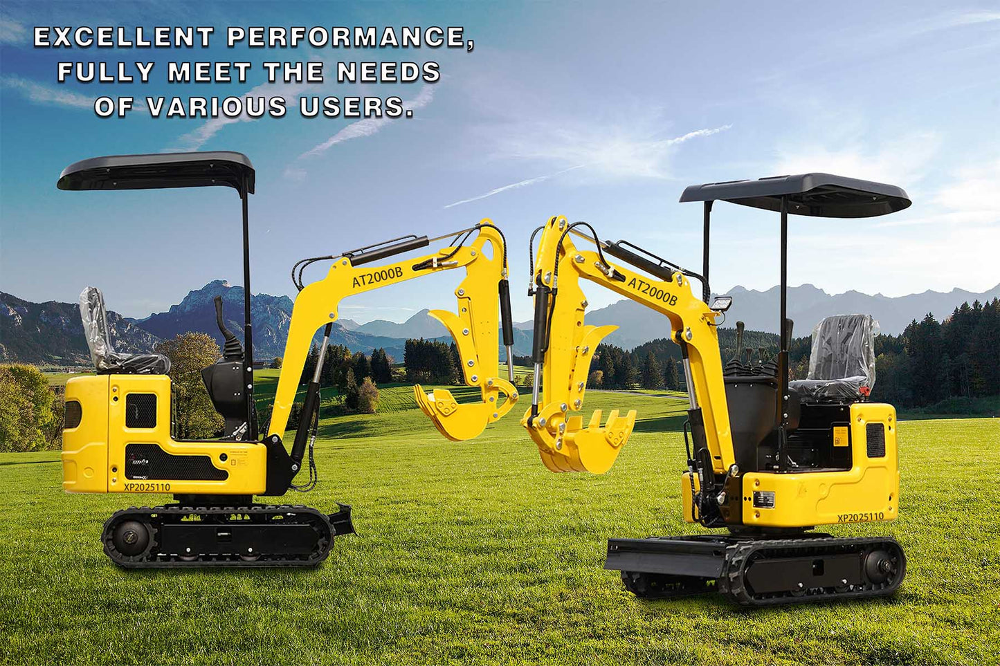 Free shipping, 2000-pound mini excavator with B&S engine