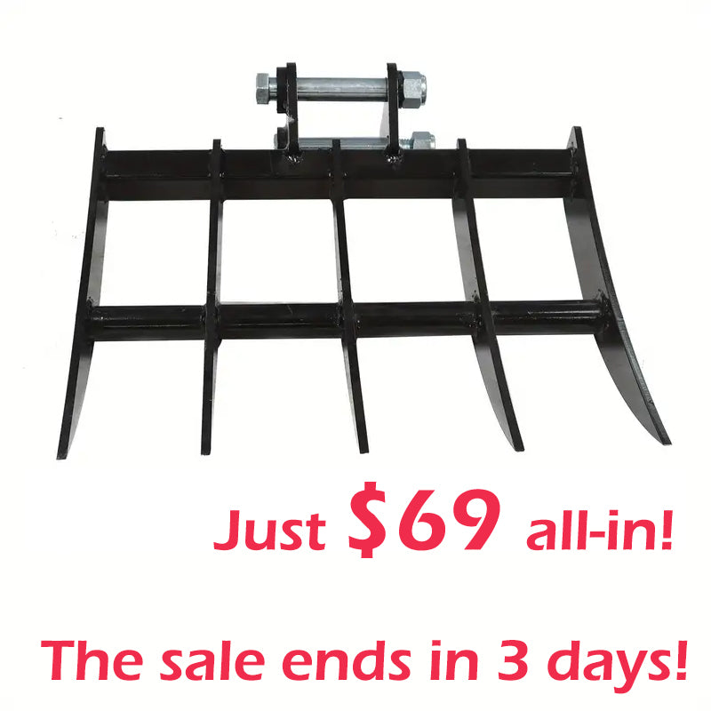 Five-teeth Rake for 1-1.4ton mini excavator with Pins