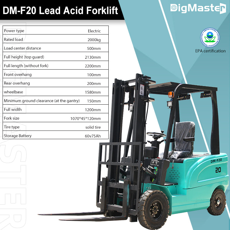 2.5Ton Electric Forklift Rated Capacity Lifter Truck