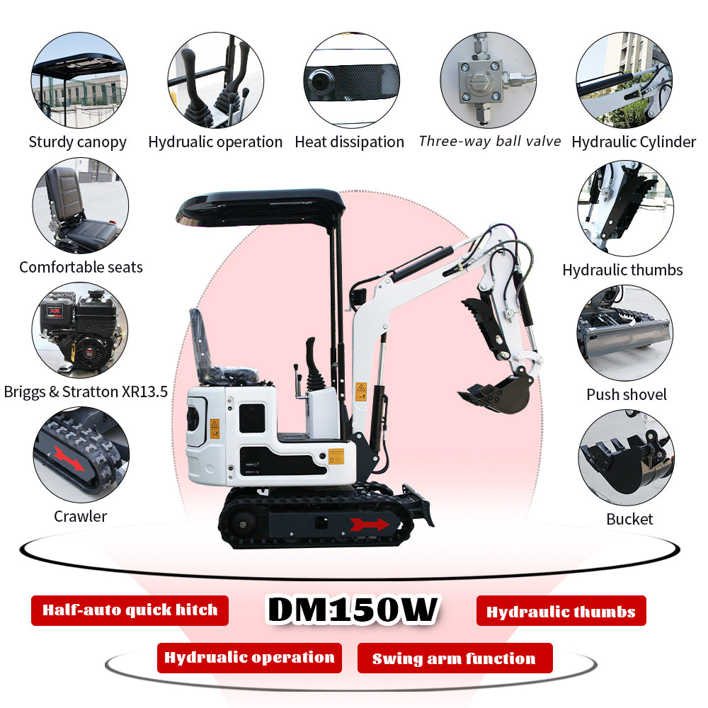 2000lbs Mini Excavator B&SEngine，US Stock