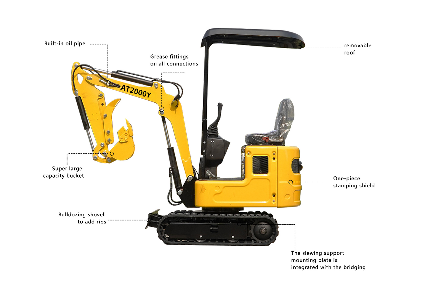 Free delivery, 2000-pound mini excavator Youpu Engine
