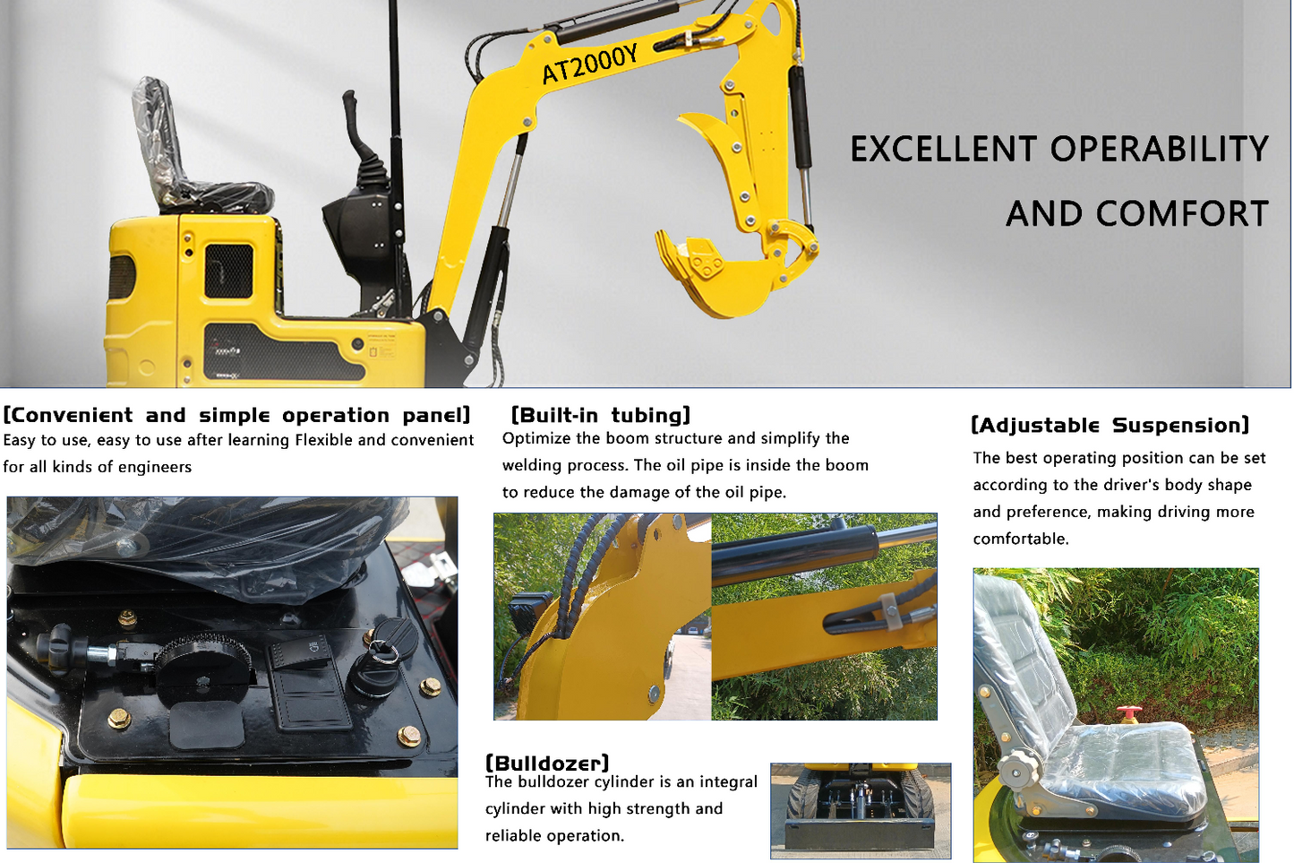 Free shipping, 2000-pound mini excavator,Youpu engine