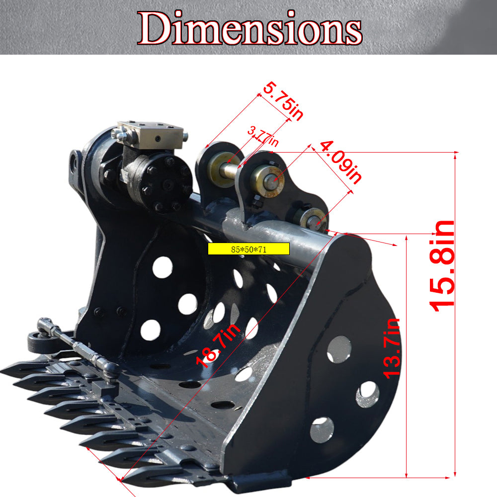 Mini Excavator Hydraulic Fence Mowing Bucket Pruning Bucket