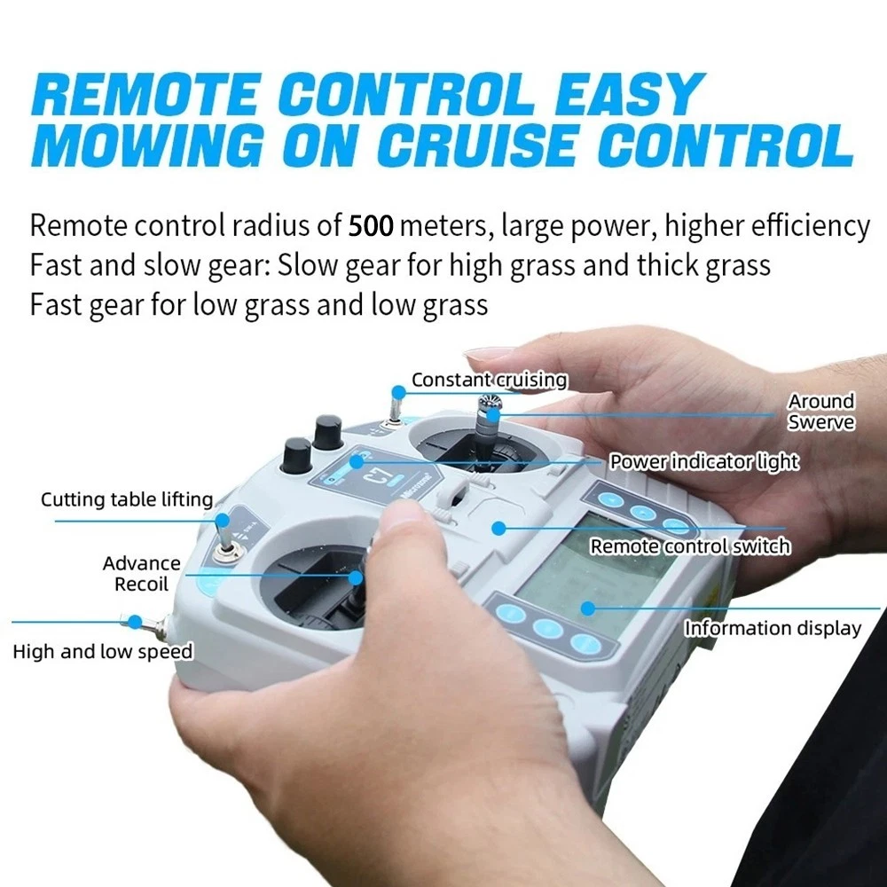 Lawn Mower with Snow Shovel 9HP Remote Control