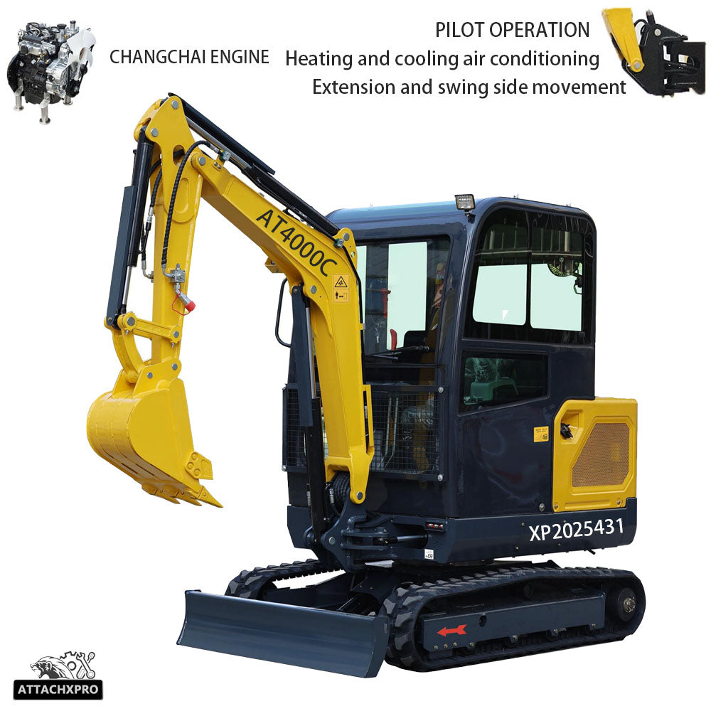 Free shipping - 4000 lbs small crawler excavator, Changchai engine, telescopic side swing, air conditioning, suitable for all terrain scenarios