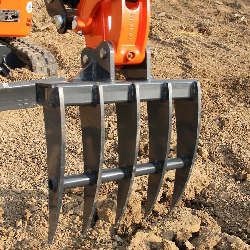Five-teeth Rake for 1-1.4ton mini excavator with Pins