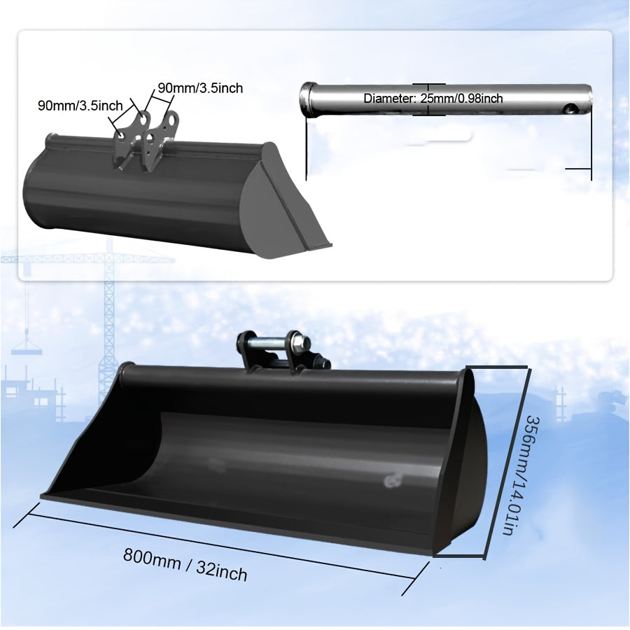 800mm Mud bucket for 1 ton mini excavator