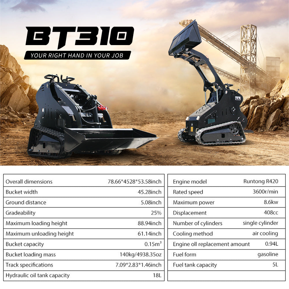 13.5HP Stand-0n Skid Steer Loader-Rato Engine